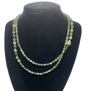 Sally C Treasures Sterling Silver, Jade & Agate Beaded Necklace